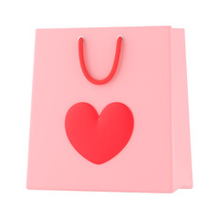 Shopping bag with heart sign