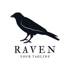 raven logo icon vector design template.logo suitable for gothic theme, entertainment, and many creative business company