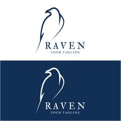 raven logo icon vector design template.logo suitable for gothic theme, entertainment, and many creative business company