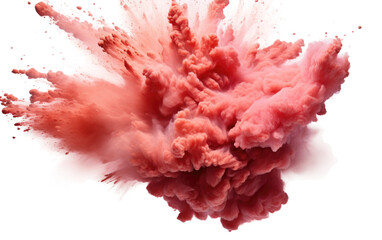 Freeze of Coral Powder Elegantly Unleashing on a Blank Canvas Isolated on a Transparent Background PNG
