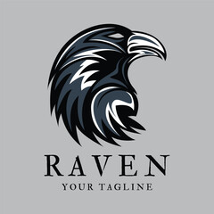 raven logo icon vector design template.logo suitable for gothic theme, entertainment, and many creative business company