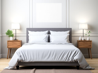 Elegant master bedroom with classic furniture and neutral tones. Generative AI