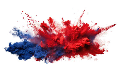 Red and Navy Powders Explode, in a Visual Dance of Artistic Brilliance Isolated on a Transparent Background PNG