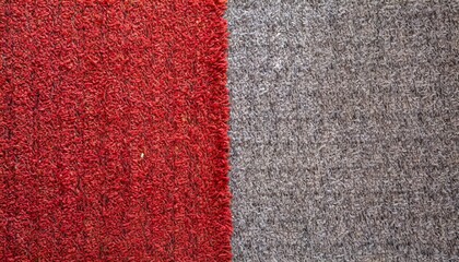 Fototapeta premium Red and grey Color Carpet Texture Top Wiev. 
