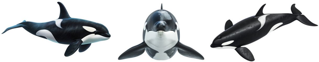 Obraz premium Orca whale collection isolated on a white background