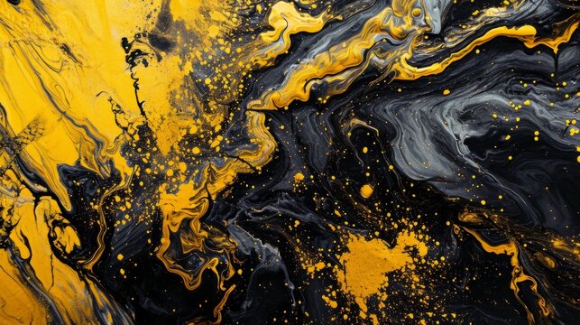 Marble background with golden texture. Black and gold stone pattern.