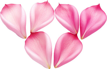 Tulip Petals Forming Heart Shape, Isolated on Transparent Background, High-Resolution Floral Elements