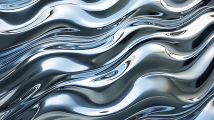 Silver chrome metal texture with waves