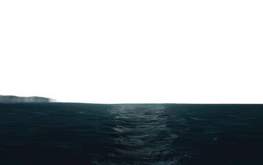 Fototapeta premium Fog Casts a Velvet Veil Over the Dark Sea, Merging with the Night Isolated on a Transparent Background PNG