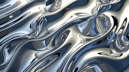 Metal chrome liquid background abstract texture with waves
