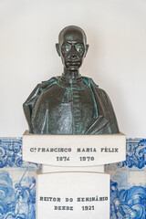 statue of Francisco Maria Felix, rector of the seminary. Church of Nossa Senhora da Conceição ,...