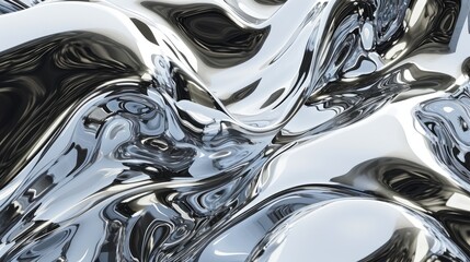 Metal chrome liquid background abstract texture with waves