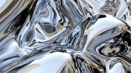 Metal chrome liquid background abstract texture with waves