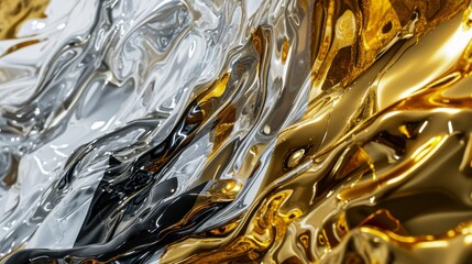 Abstract chrome background with golden texture