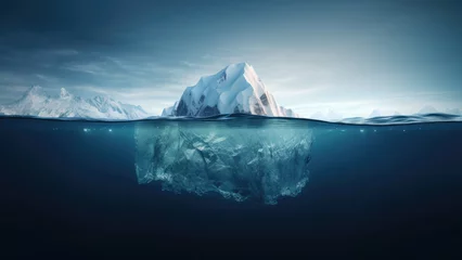 Tuinposter Aqua Arctic: Photo Showcase of an Iceberg in the Atlantic © Dis