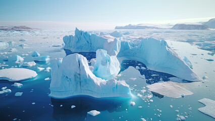 Fototapeta na wymiar Frozen Giants: Photographing Icebergs in the Atlantic