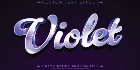 Violet text effect, editable modern lettering typography font style - obrazy, fototapety, plakaty