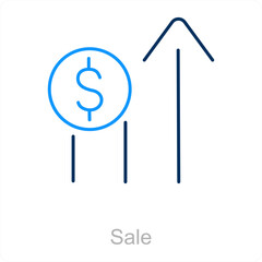 Sale and growth icon concept