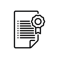 Black line icon for official 