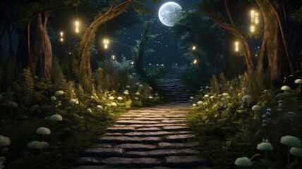 Enchanted Moonlit Path