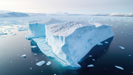 Fototapeta na wymiar Icy Majesty: A Snapshot of an Atlantic Ocean Iceberg
