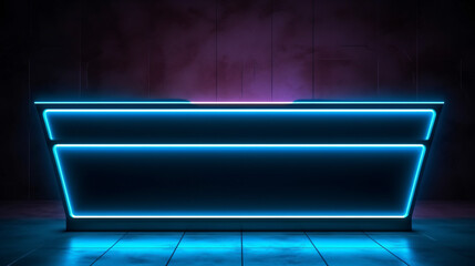 Neon cyber futuristic themed lighting reception area