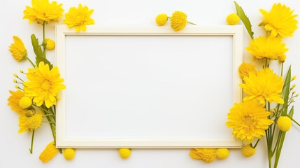 frame with yellow flowers