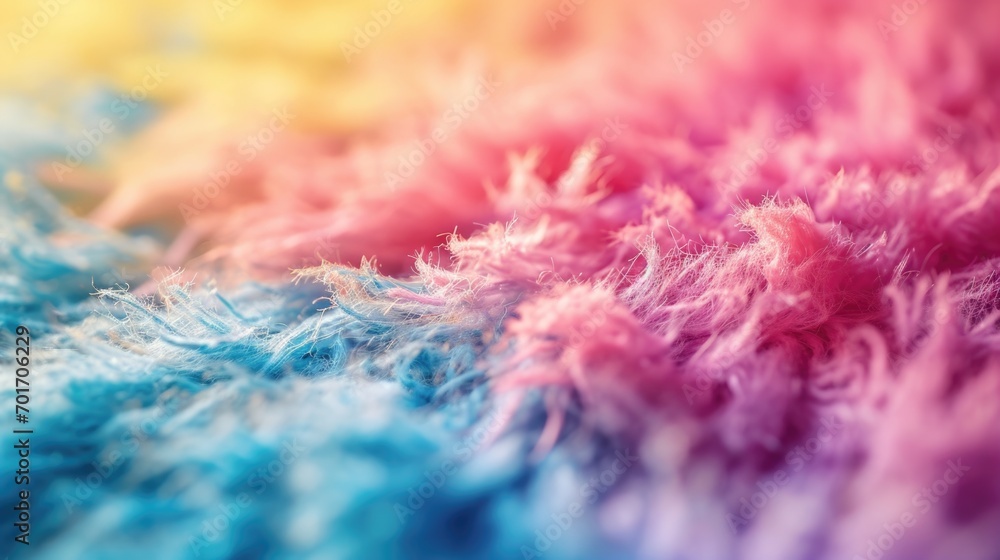 Poster A close-up view of a pile of fluffy pink and blue material. Versatile image for various creative projects