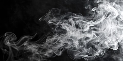 Close up shot of smoke on a black background. Perfect for adding a mysterious and atmospheric touch to your designs - obrazy, fototapety, plakaty