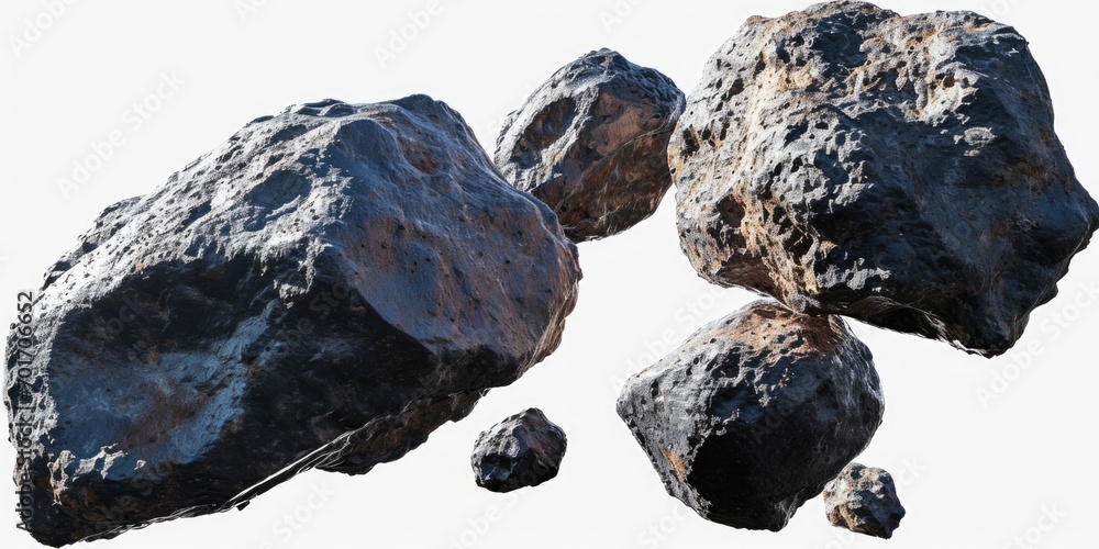 Poster a group of rocks on a white background. versatile image suitable for various uses