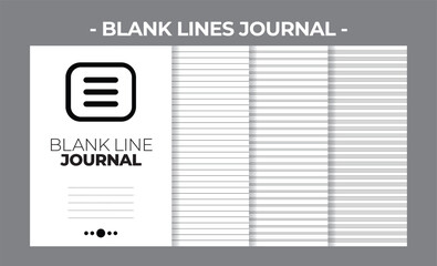Printable KDP Blank Line Journal Book Vector Design Template - obrazy, fototapety, plakaty