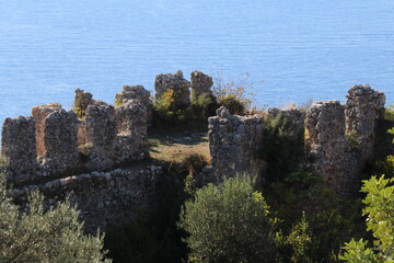 Fototapeta premium Walls of Alanya Kale castle