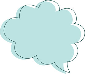 Light Blue Speech Bubble Doodle Vector: Creative Thought and Design Elements