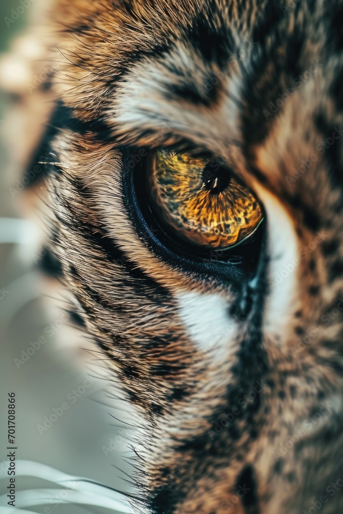 Aufkleber A close-up view of a tiger's eye, showcasing its intricate patterns and vibrant colors. Perfect for nature enthusiasts and wildlife lovers.