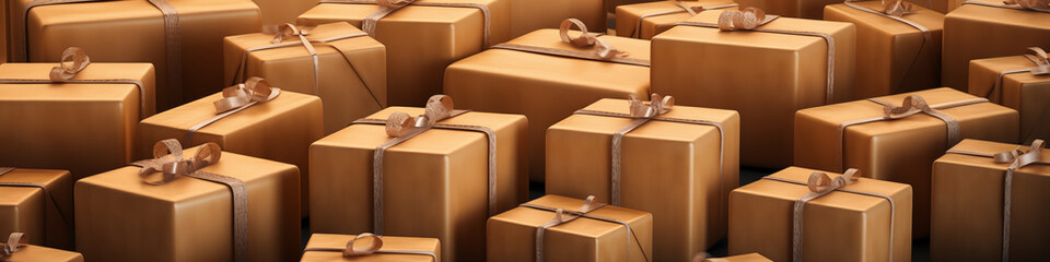 background of beige packages
