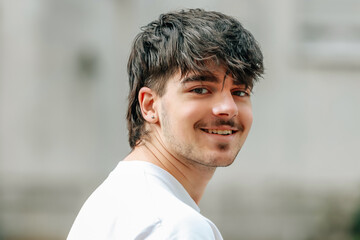 portrait of young man outdoors