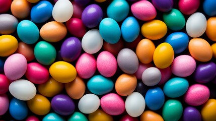 Colorful Easter Eggs. Vibrant and Harmonious Backdrop for Attractive Banner Design, top view.