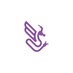 Obraz premium Dragon logo icon vector design. modern logo line art