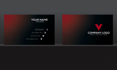 Business card for personal company business template design modern own void grab introduction bulletin creative black abstract card corporate official  print visiting premium elegant identity red.