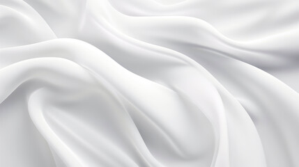 White satin silky warped cloth. Soft textile drape with creases. Clean concept. Generative AI - obrazy, fototapety, plakaty