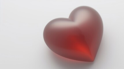 cœur en verre poli avec une lumière douce, saint valentin