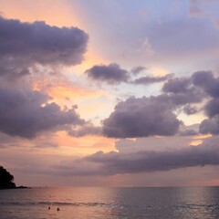 Violet sunset in Phuket