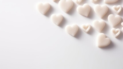 Fototapeta na wymiar cœur blanc sur fond blanc pour saint valentin