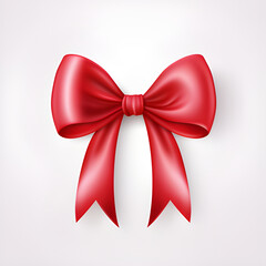 Fototapeta premium red ribbon for decoration on white background