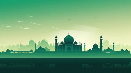 Abstract Illustration of Taj Mahal - obrazy, fototapety, plakaty