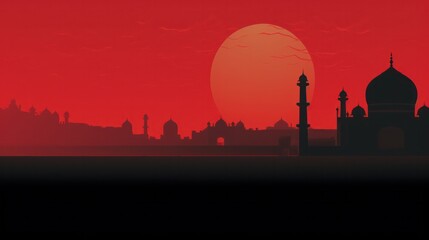 Abstract Illustration of Taj Mahal