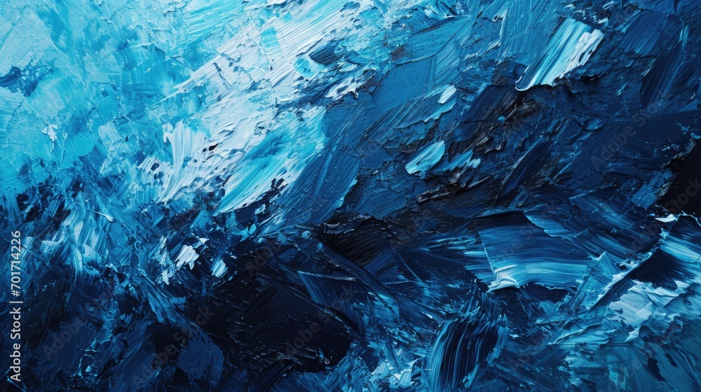 Poster A close up view of a painting depicting a wave. Perfect for adding a touch of nature to any space