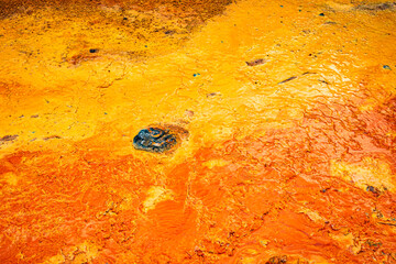 The orange geyser of Jermuk. Travel destination Armenia