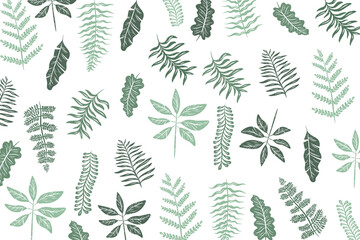 seamless pattern with leaves - obrazy, fototapety, plakaty