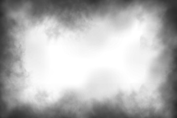 Obraz premium Smoke frame border design isolated on white background. smoke texture design element. dark smoke effect. PNG